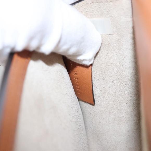 Chloe Nile Hand Bag Enamel Leather 2way Silver Brown Auth 101064 - Picture 11 of 16